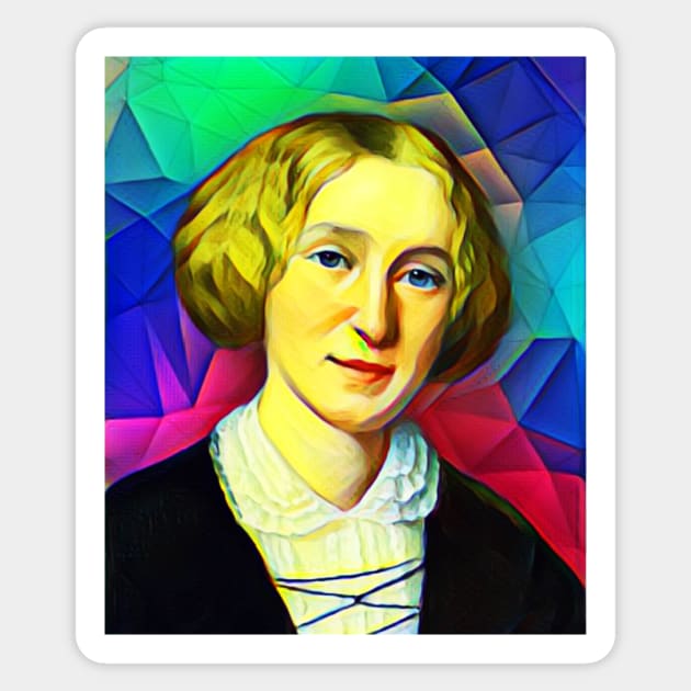 George Eliot Colourful Portrait | George Eliot Artwork 7 Sticker by JustLit